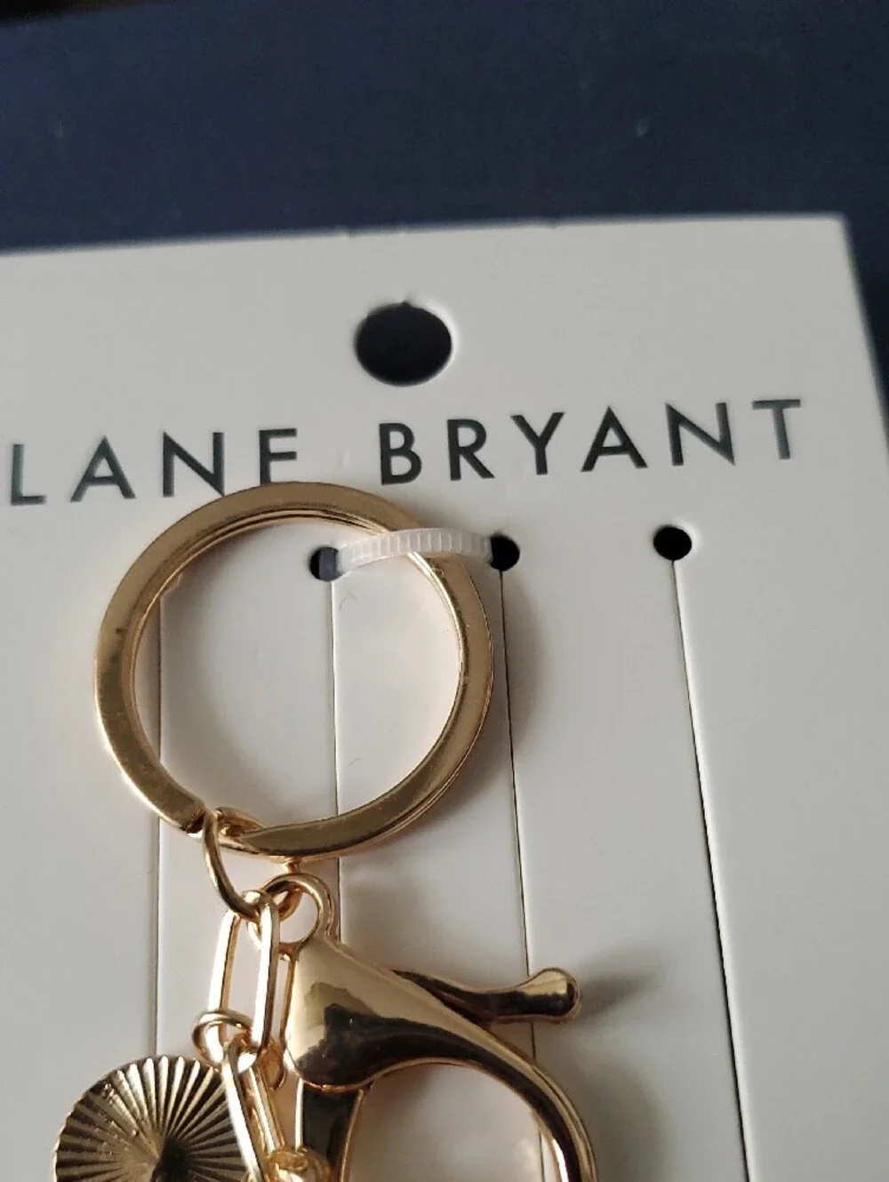 Lane Bryant Gold Heart & Tortoise Charm Keychain with Red Tassel